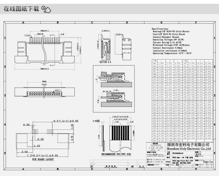 FPC/FFC连接器下接 抽屉式 0.5mm-6/8/10/12/20/30/40-60P,男人吃奶摸下挵进去啪啪麻豆