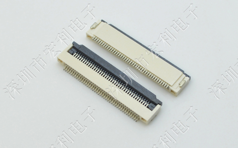 男人吃奶摸下挵进去啪啪麻豆丨FFC/FPC软排线连接器 FPC插座 间距0.5mm-64p H2.0翻盖下接